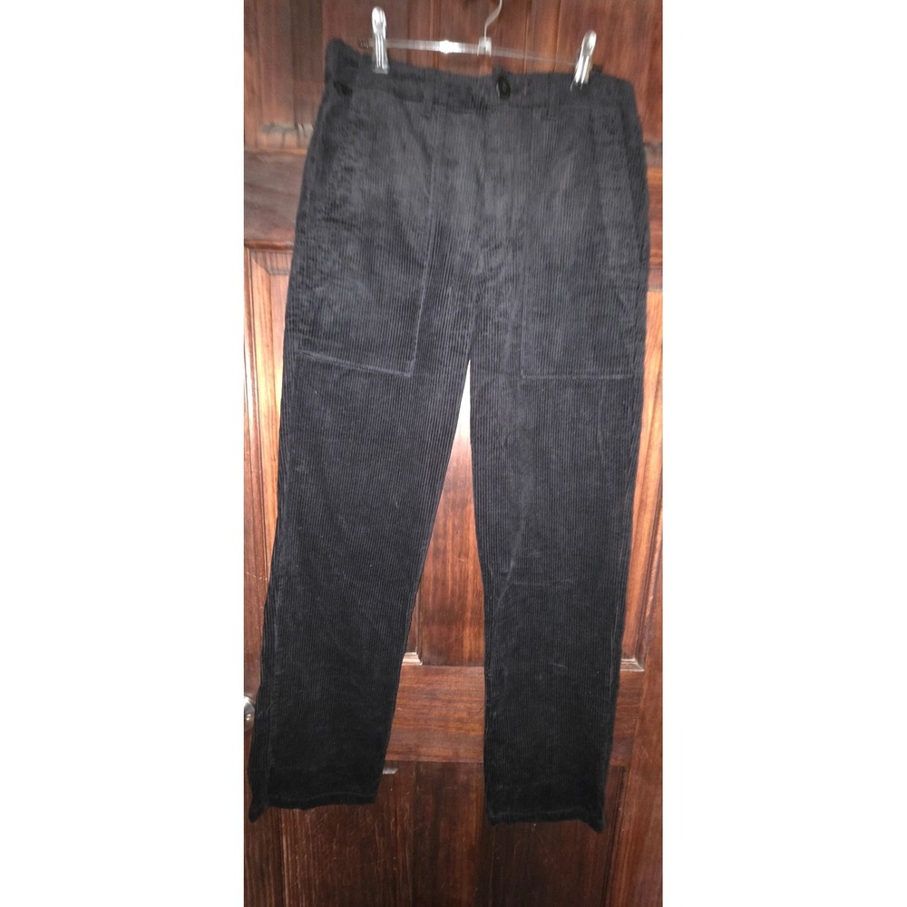 Alex Mill Black Corduroy Straight Leg Patch Pocket Pants Men 4 Cotton